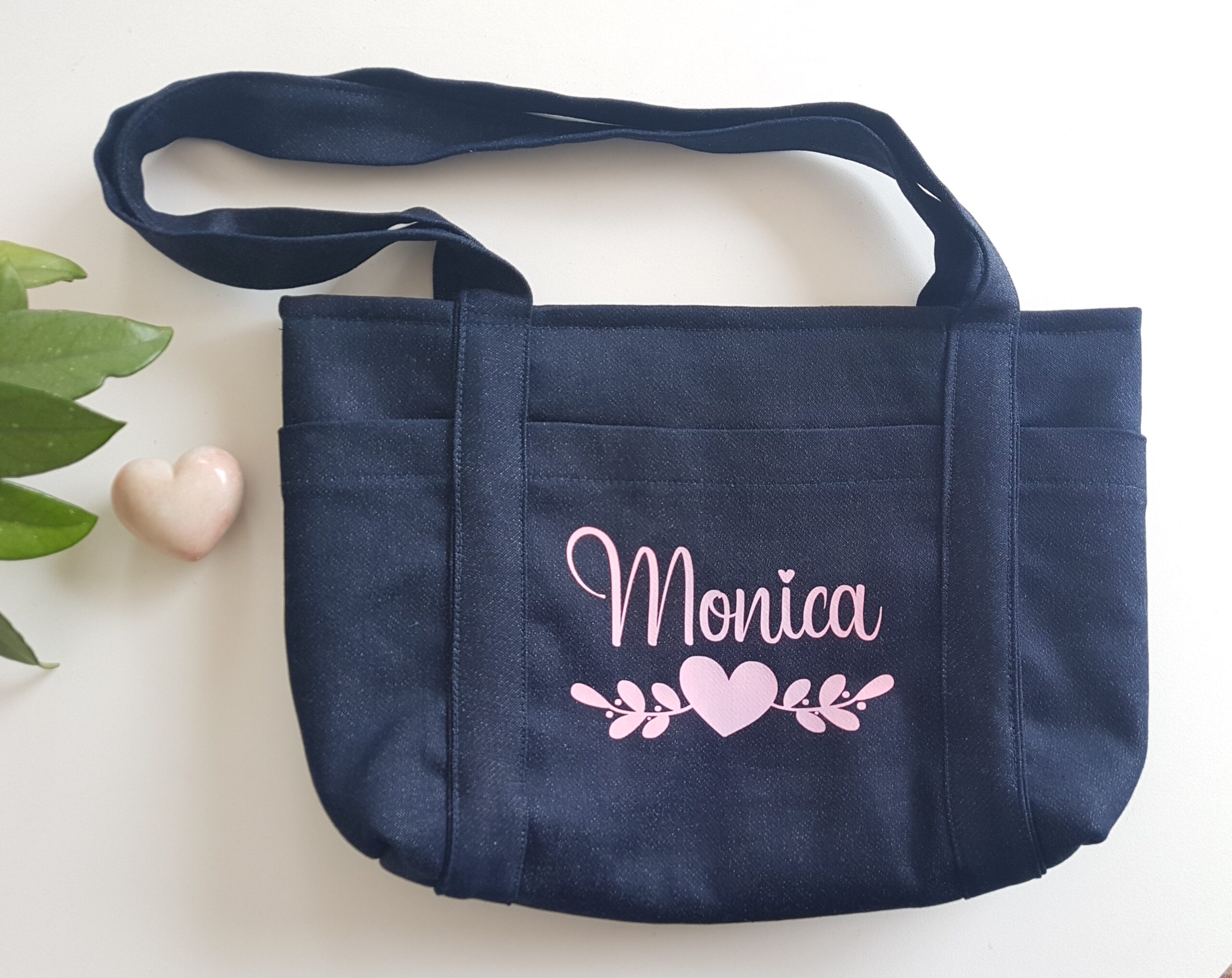 Personalised 6 pocket denim toiletry bag