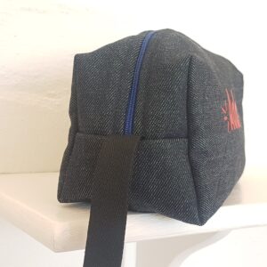 Denim toiletry bag