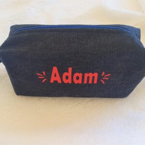 Denim toiletry bag