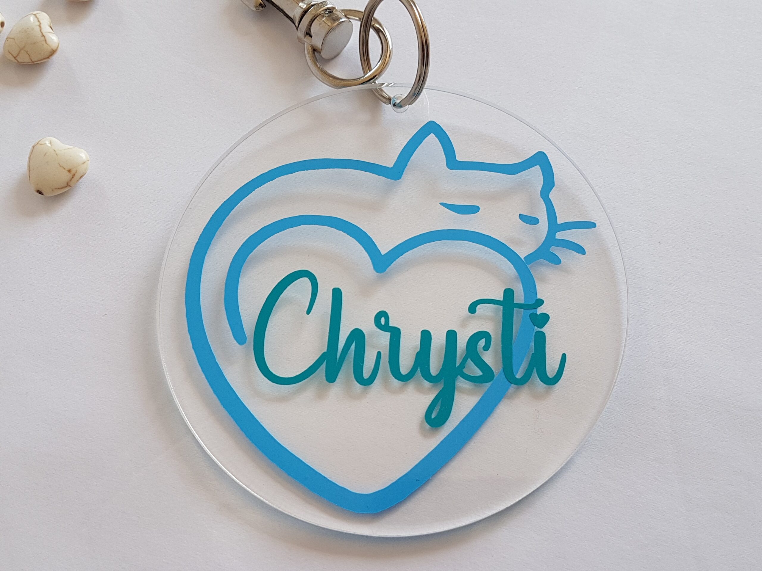 Acrylic & vinyl tag with snap hook - Image 2