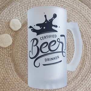Frosted beer glass