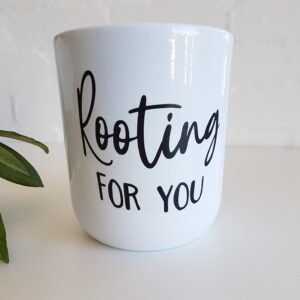 Ceramic pot plant holder – white